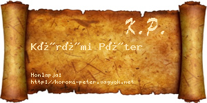 Körömi Péter névjegykártya