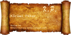 Körömi Péter névjegykártya